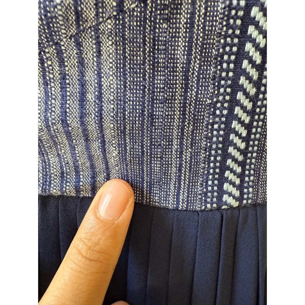 Sabine Strapless Maxi Dress Sz‎ XS Navy Pleated Skirt Sweetheart Formal Evening